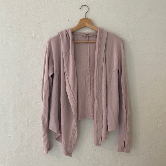 Athleta Sweaters - Athleta Lavendar Hooded Flowy Cardigan